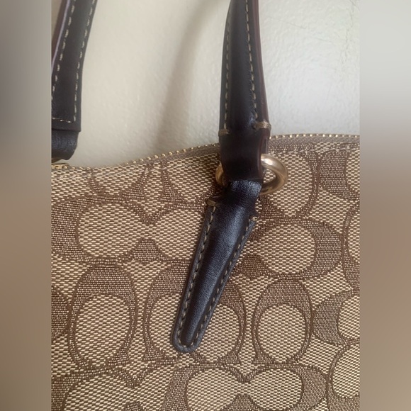 Coach Mini Kelsey Satchel In Signature Jacquard F27580 Brown tan crossbody - Picture 11 of 14